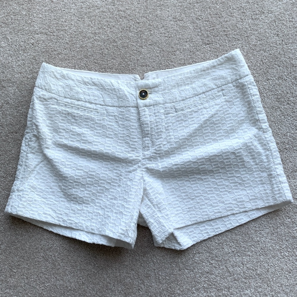 Banana Republic Factory White Textured Shorts